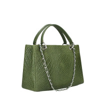 Woman Leather Handbag 765 military green Made in Italy