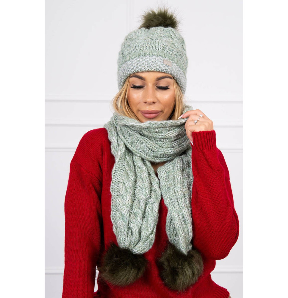 Women’s Winter Set hat and scarf  MIK122 green