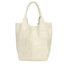 Bőr táska, velúr kivitelben bézs 804 Made in Italy