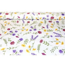 Fabric Cotton Spring flowers, h. 140 cm