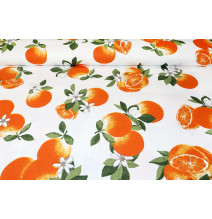 dekoratív szövet pamut narancs, magasság 140 cm