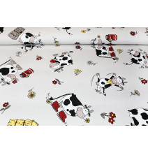 Fabric Cotton Happy cows, h. 140 cm
