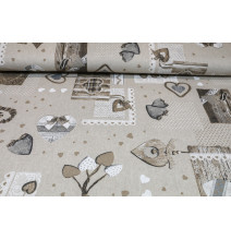 Kitchen apron 914 hearts beige Made in Italy