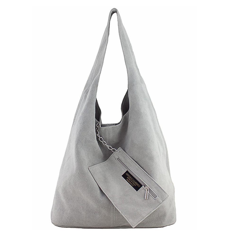 Suede Leather Maxi Bag  804A gray