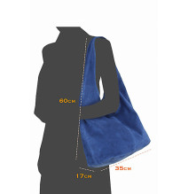 Suede Leather Maxi Bag  804A black