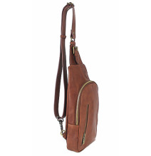 Genuine Leather Strap bag 990 cognac