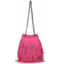 Suede Leather Bag 429 fuxia