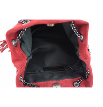 Semišová strapcová kožená kabelka 429 čierna