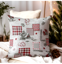 Christmas pillowcase with a country motif and a red check
