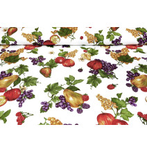 Fabric Cotton panama Fruits, h. 140 cm