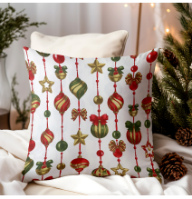 Christmas cotton pillowcase with Christmas decorations