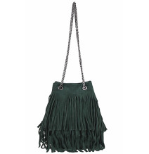 Wildlederhandtasche 429 dunkelgrün