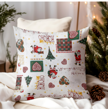 Vianočná bavlnená obliečka na vankúš HoHoHo