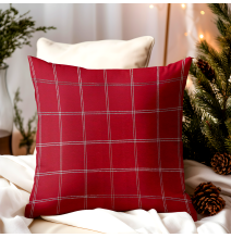 Christmas decorative pillowcase red with lurex