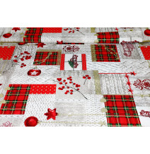 Vianočná dekoračná látka bavlna Merry Christmas