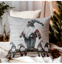 Gobelínový povlak na polštář Šedí skřítci 42x42 cm Chenille IT04