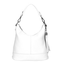 Borsa a spalla in vera pelle MI38 bianco Made in Italy