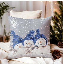 Pillowcase Teddy Snowman blue 40x40 cm Made in Italy