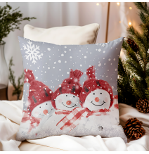 Kissenbezug Schneemann rot 40x40 cm Made in Italy