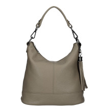 Genuine Leather Shoulderbag MI38 dark taupe Made in Italy