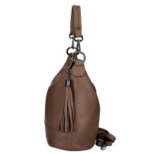 Dámska kožená kabelka MI38 hnědá Made in Italy