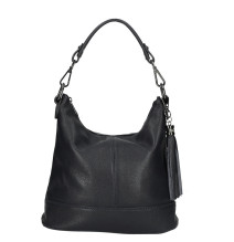 Genuine Leather Shoulderbag MI38 black Made in Italy