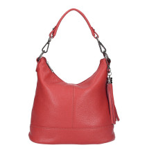 Genuine Leather Shoulderbag MI38 red Made in Italy