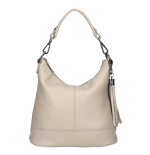 Genuine Leather Shoulderbag MI38 taupe Made in Italy