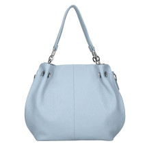 Echt Leder Schultertasche 842 Himmelblau Made in Italy