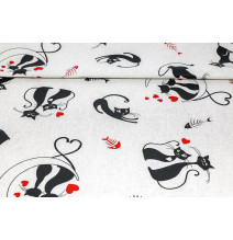 Dekoratív szövet Black cats, h. 140 cm