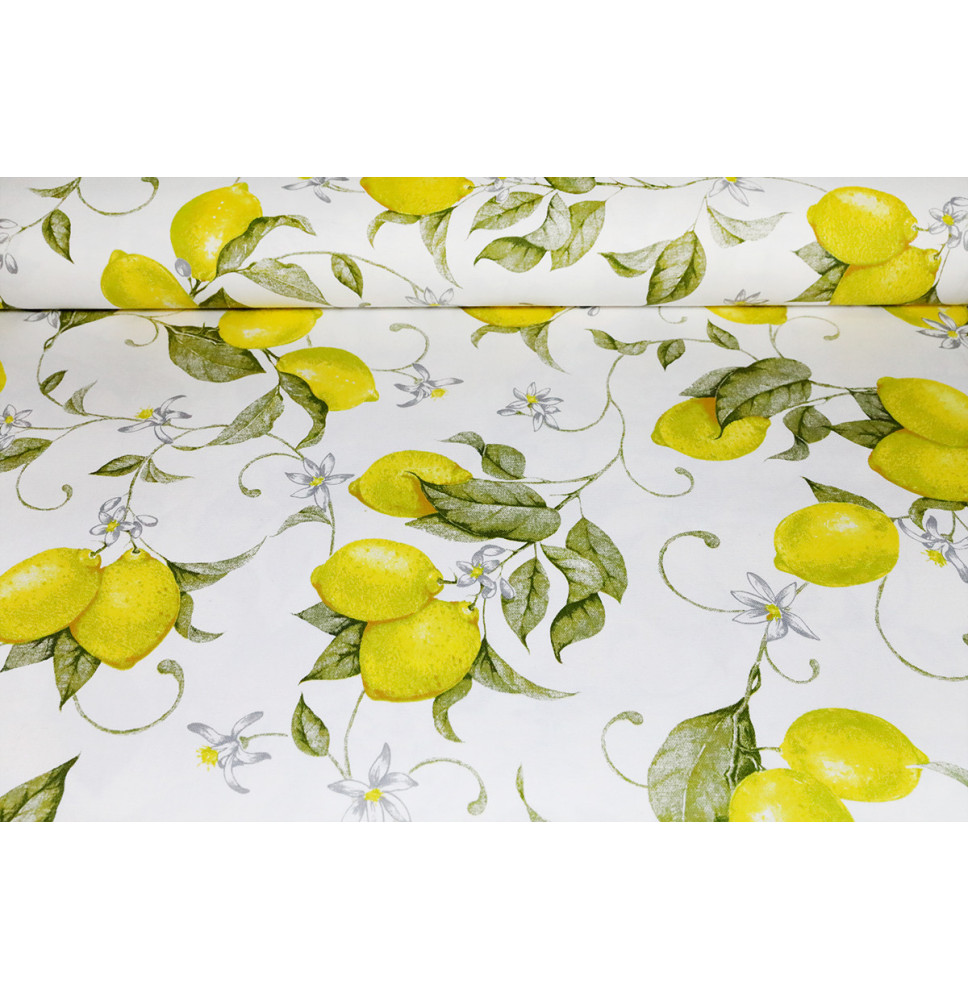 Decorative Fabric Cotton Lemon, h. 140 cm