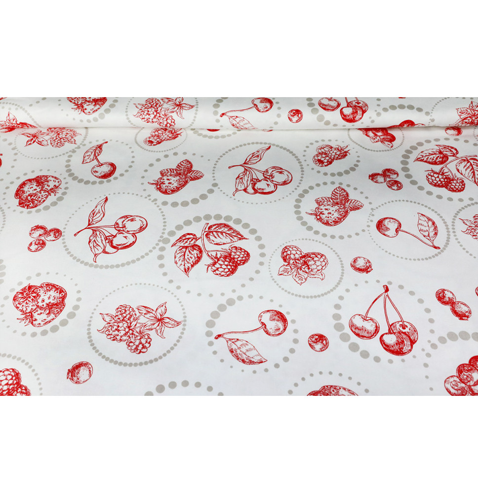 Decorativ Cotton Fabric Cherry, h. 140 cm