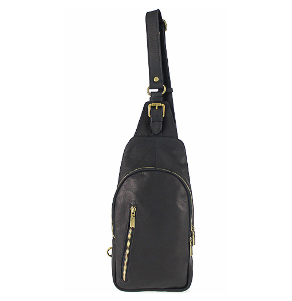 Genuine Leather Strap bag 990 black