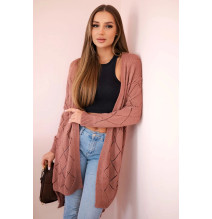 Dámsky sveter s geometrickým vzorom MI2020-4 tmavoružový