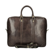 Leather Messenger Bag 380 dark brown Made in Italy