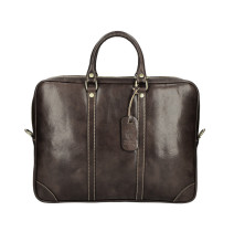 Leather Messenger Bag 380 dark brown Made in Italy