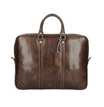 Leather Messenger Bag 380 brown Made in Italy