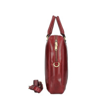 Leather Messenger Bag 380 red Made in Italy