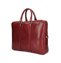 Leather Messenger Bag 380 red Made in Italy