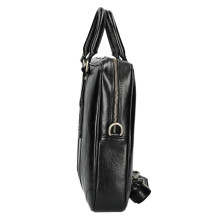 Leather Messenger Bag 380 black Made in Italy