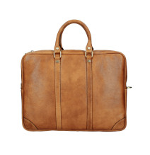 Leather Messenger Bag 380 cognac Made in Italy