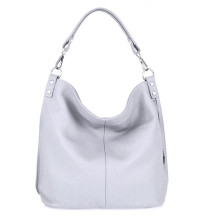 Leather shoulder bag 981 Made in Italy gray