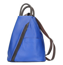 Kožený batoh azurově modrý