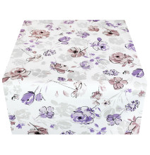 Běhoun na stůl fialové květiny