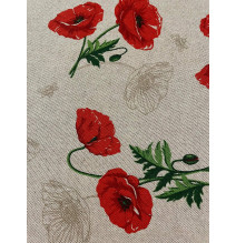 Runner rot wilde Mohnblumen 50x150 cm Made in Italy