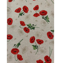 Runner rot wilde Mohnblumen 50x150 cm Made in Italy