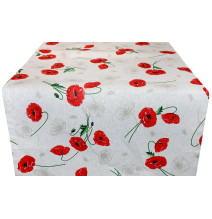 Runner rot wilde Mohnblumen 50x150 cm Made in Italy