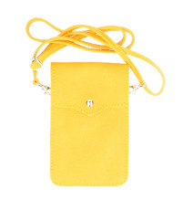 Leather strap pocket for Mobile MI895 yellow Made in Italy