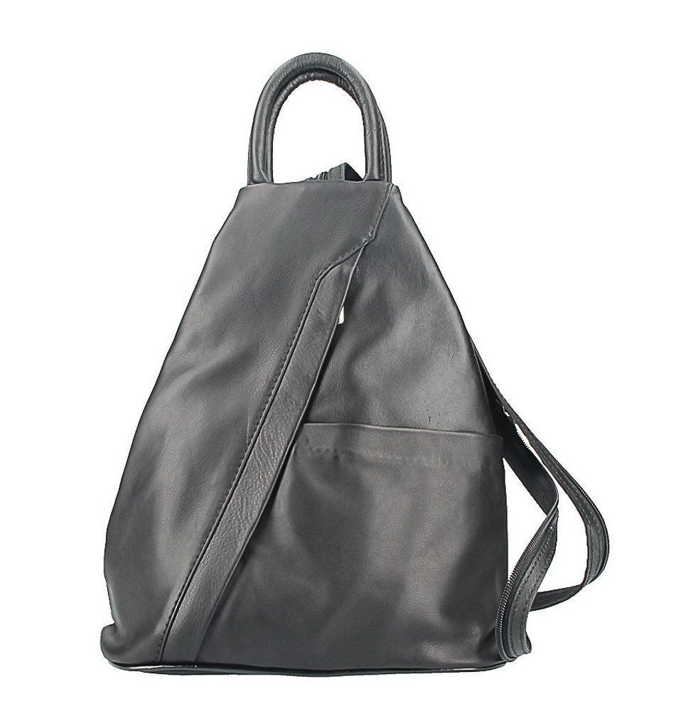 Leather backpack black
