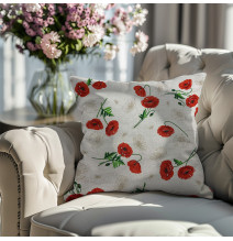 Kissenbezug rot wilde Mohnblumen